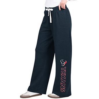 Women's G-III 4Her by Carl Banks Navy Houston Texans Field Wide Leg Sweatpants