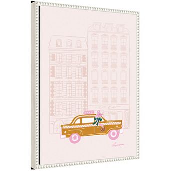 Sylvie Beaded NYC Joy Ride Framed Canvas by Yellow Heart Art