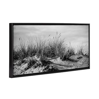 Sylvie Beaded Point Reyes No 4 Black and White Framed Canvas by Crystal Lynn Collins
