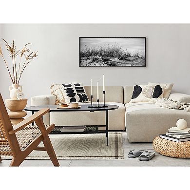 Sylvie Beaded Point Reyes No 4 Black and White Framed Canvas by Crystal Lynn Collins