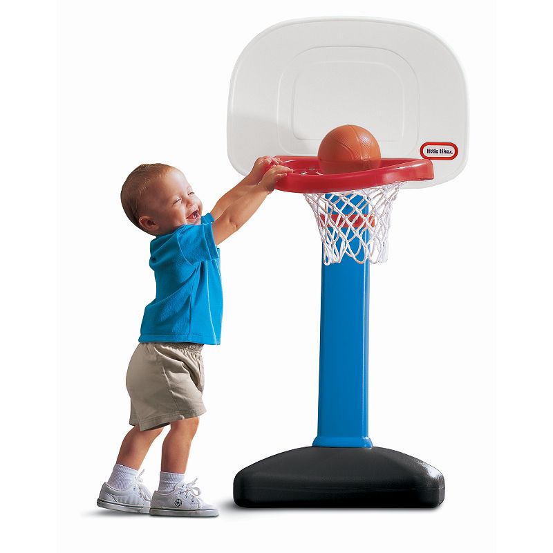 Little Tikes TotSports Easy Score Toy Basketball Hoop with Ball  Height Adjustable  Indoor Outdoor Backyard Toy Sports Play Set For Kids Girls Boys Ages 18 months to 5 Year Old  Blue