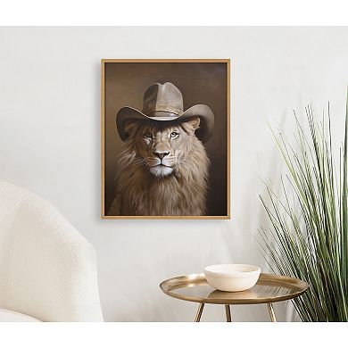 Gallery Lion Wearing a Western Cowboy Hat Print by The Creative Bunch Studio
