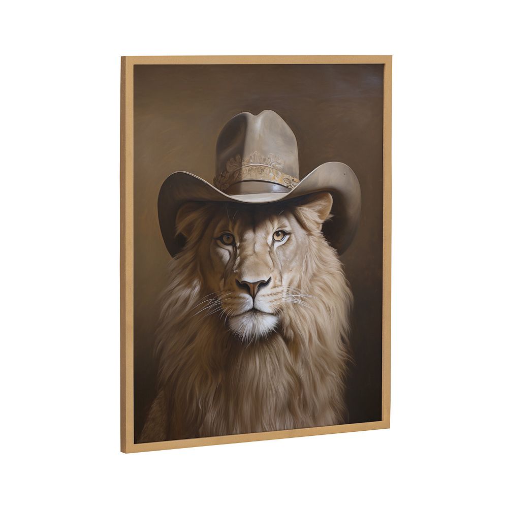 Gallery Lion Wearing a Western Cowboy Hat Print by The Creative Bunch ...