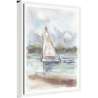 Sylvie 1 Maryanne Welch Chatham Fog Sailboat Framed Canvas by Patricia Shaw