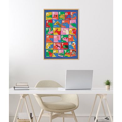 Sylvie Animal Alphabet Framed Canvas by Carrie Cantwell
