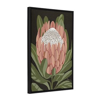 Sylvie Beaded Protea Noire Framed Canvas by Mackenzie Nelson