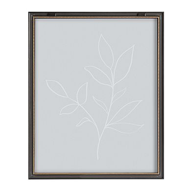 Blake Modern Blue Botanical Line Sketch Print 2 Framed Printed Glass by The Creative Bunch Studio