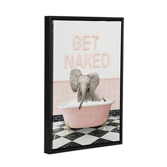 Sylvie Baby Elephant No 3 in Bath Framed Canvas by Amy Peterson