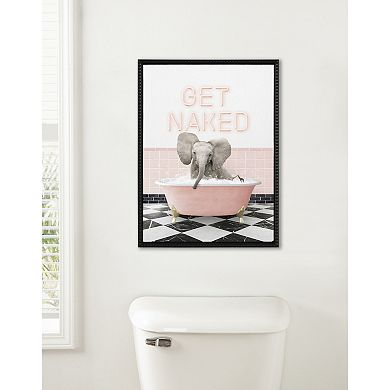 Sylvie Baby Elephant No 3 in Bath Framed Canvas by Amy Peterson