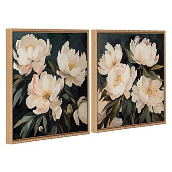 Sylvie Beautiful Painterly Floral Bouquets Framed Canvas Art Set by The Creative Bunch Studio