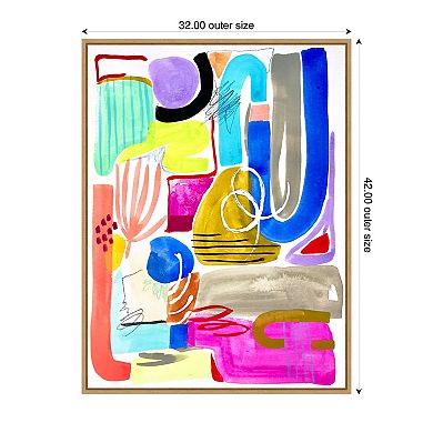 Sylvie Abstract 11 Framed Canvas by Emma Daisy