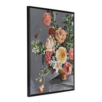 Sylvie Beaded Floral Emergence Framed Canvas by Mackenzie Nelson