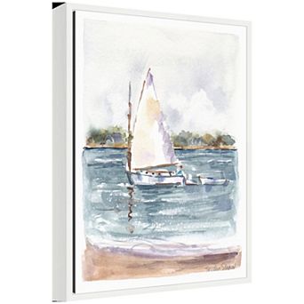 Sylvie 2 Maryanne Welch Chatham Fog Sailboat Framed Canvas by Patricia Shaw
