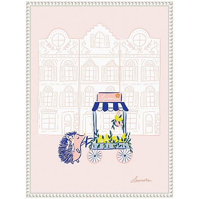 Sylvie Beaded Lemon Stroll Framed Canvas by Yellow Heart Art