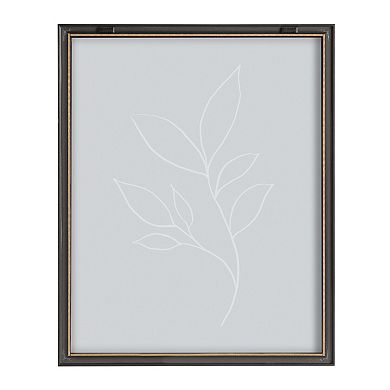 Blake Modern Blue Botanical Line Sketch Print 3 Framed Printed Glass by The Creative Bunch Studio