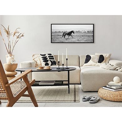 Sylvie Beaded Ursa No 1 Black and White Framed Canvas by Crystal Lynn Collins