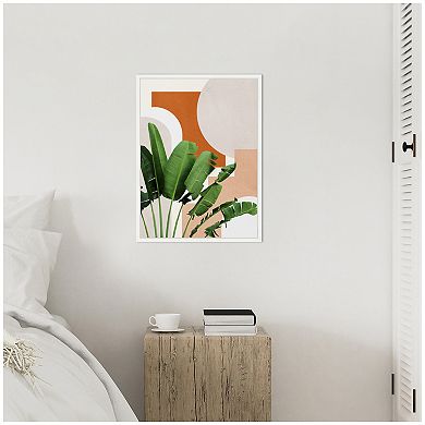 Sylvie Abstract Botanical 1 Leaves Framed Canvas by July Art Prints