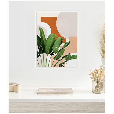 Sylvie Abstract Botanical 1 Leaves Framed Canvas by July Art Prints