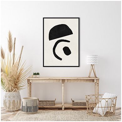 Sylvie Black Geometric Abstract 3 Framed Canvas by July Art Prints