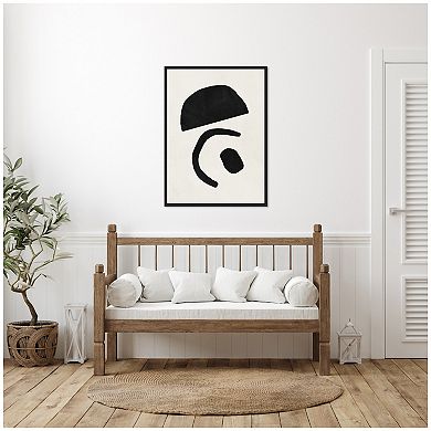 Sylvie Black Geometric Abstract 3 Framed Canvas by July Art Prints