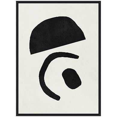 Sylvie Black Geometric Abstract 3 Framed Canvas by July Art Prints