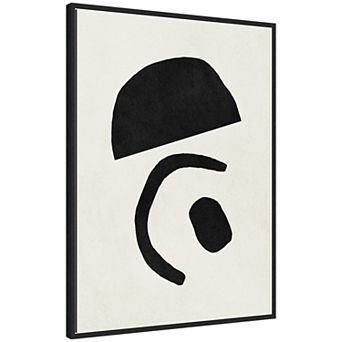 Sylvie Black Geometric Abstract 3 Framed Canvas by July Art Prints