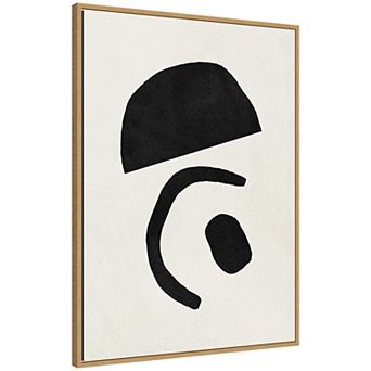 Sylvie Black Geometric Abstract 3 Framed Canvas by July Art Prints