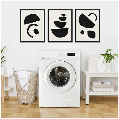 Sylvie Black Geometric Abstracts Framed Canvas Art Set by July Art Prints