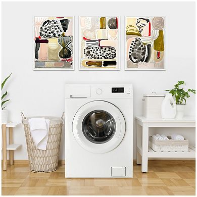 Sylvie Abstract 1, 2 and 3 Framed Canvas Art Set by Emma Daisy