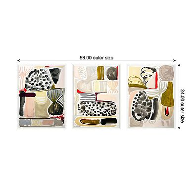 Sylvie Abstract 1, 2 and 3 Framed Canvas Art Set by Emma Daisy