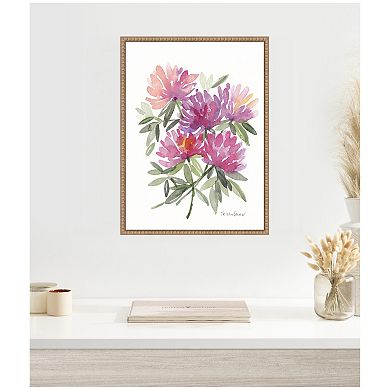 Sylvie Abstract Watercolor Pink Floral Framed Canvas by Patricia Shaw