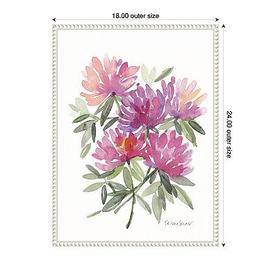 Sylvie Abstract Watercolor Pink Floral Framed Canvas by Patricia Shaw