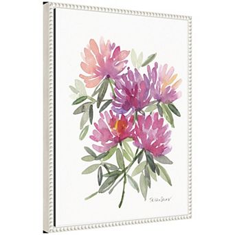 Sylvie Abstract Watercolor Pink Floral Framed Canvas by Patricia Shaw