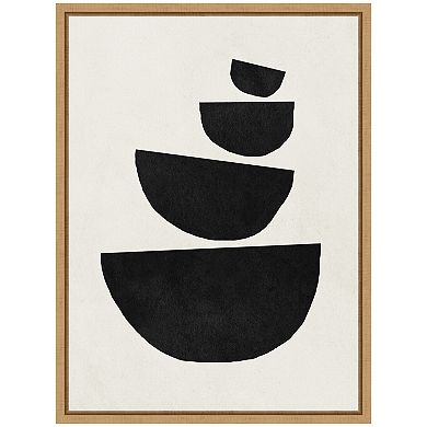 Sylvie Black Geometric Abstract 1 Framed Canvas by July Art Prints