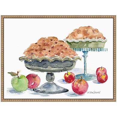Sylvie 2 Apple Pies With Fruit Framed Canvas by Patricia Shaw