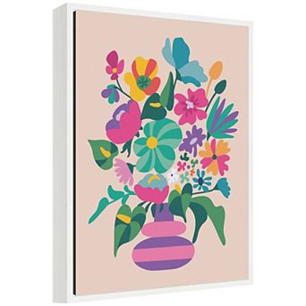 Sylvie Abstract Floral Vase Framed Canvas by Rachel Lee
