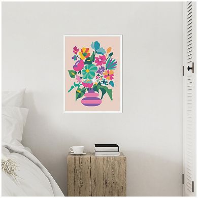 Sylvie Abstract Floral Vase Framed Canvas by Rachel Lee