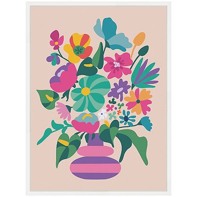 Sylvie Abstract Floral Vase Framed Canvas by Rachel Lee