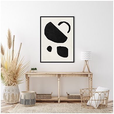 Sylvie Black Geometric Abstract 2 Framed Canvas by July Art Prints