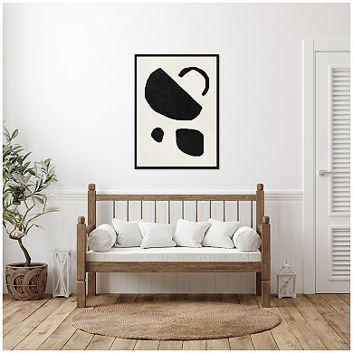 Sylvie Black Geometric Abstract 2 Framed Canvas by July Art Prints