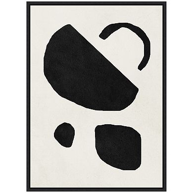 Sylvie Black Geometric Abstract 2 Framed Canvas by July Art Prints