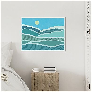 Sylvie Abstract Waves Framed Canvas by Rachel Lee