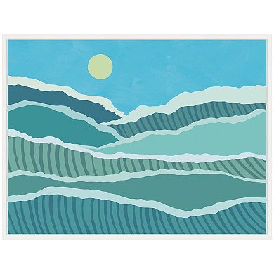 Sylvie Abstract Waves Framed Canvas by Rachel Lee