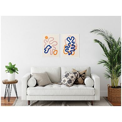 Sylvie Abstract Line Art 1 and 2 Framed Canvas Art Set by July Art Prints