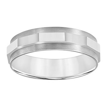 Men's Titanium 6mm Faceted Comfort Fit Band