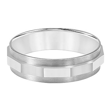 Men's Titanium 6mm Faceted Comfort Fit Band