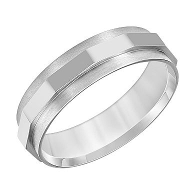 Men's Titanium 6mm Faceted Comfort Fit Band