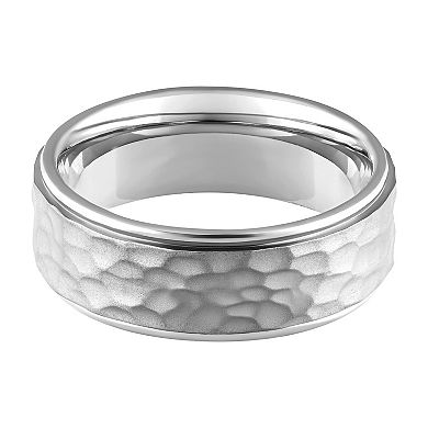 Men's Stainless Steel Hammered Comfort Fit Band