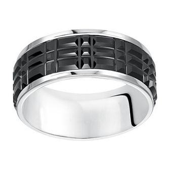 Men's Tungsten 9mm Textured Comfort Fit Band
