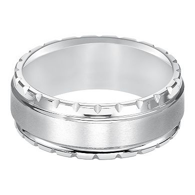 Men's White Tungsten 8mm Comfort Fit Band